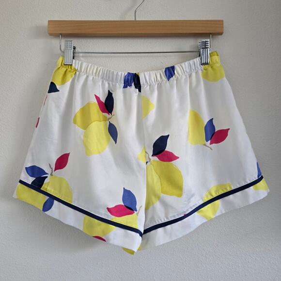 Kate Spade New York Lemon Print Short Satin Pajama Set Size M Lounge Sleepwear - Picture 6 of 8